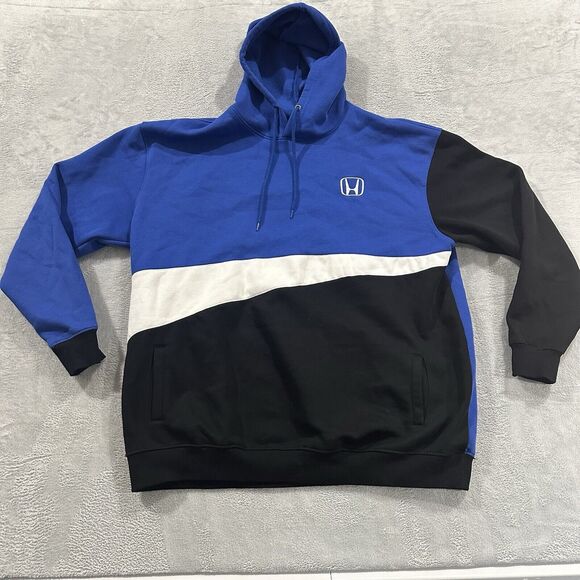 Speedgear‎ Hond Spellout Hoodie Pullover Sweatshirt Men 3XL Blue Colorblock - Picture 1 of 7